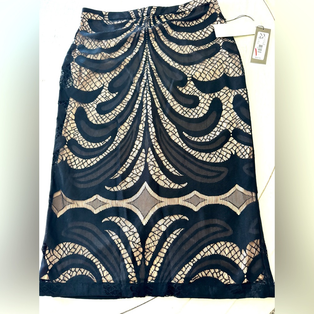 Never worn Black/Tan lace/crochet look skirt.